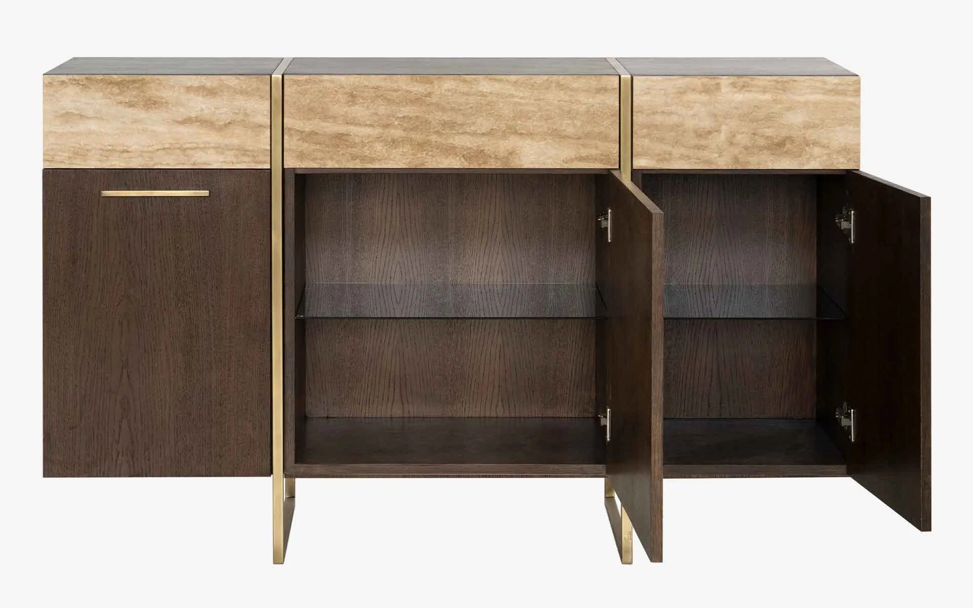 Famed Console No:3 Beige Travertine