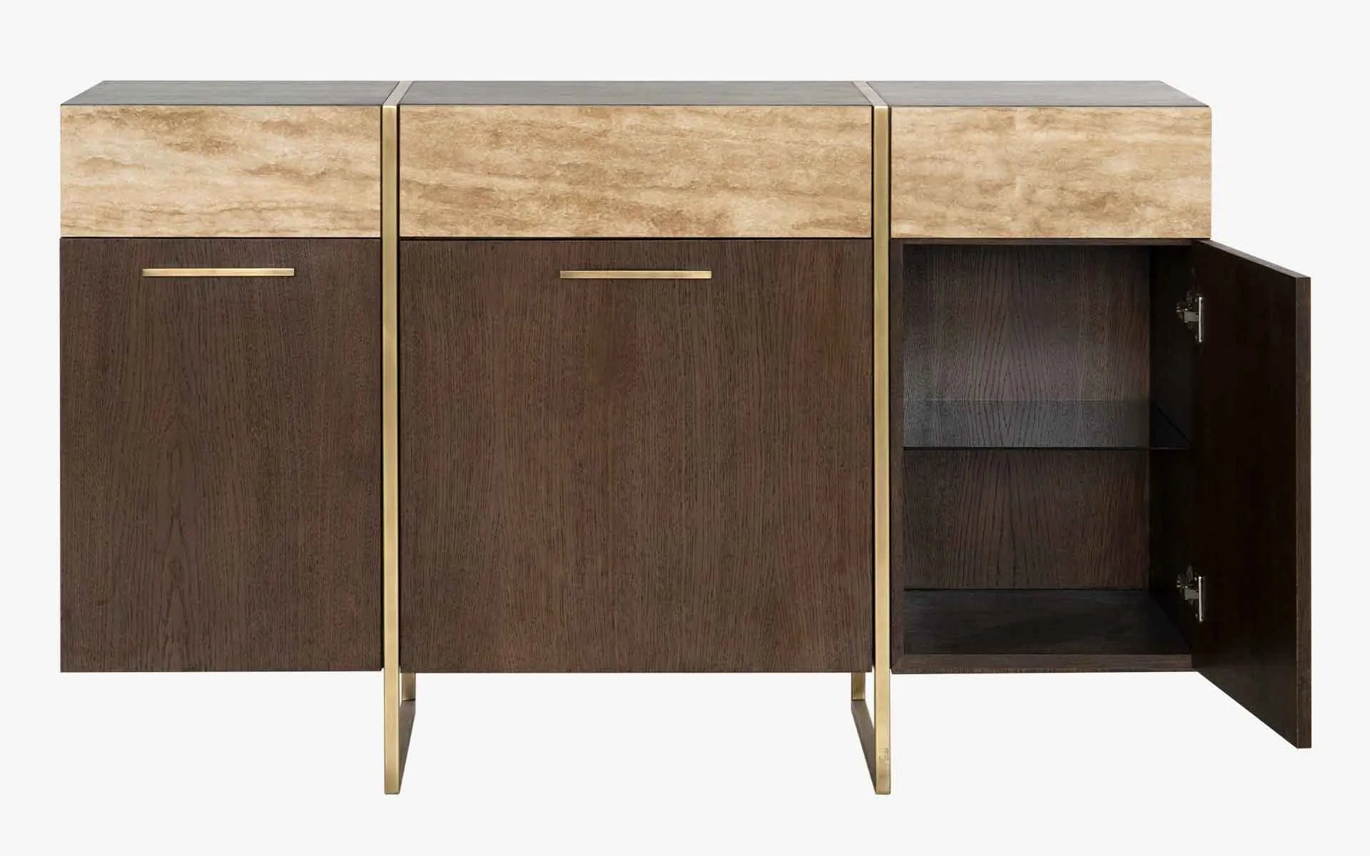Famed Console No:3 Beige Travertine
