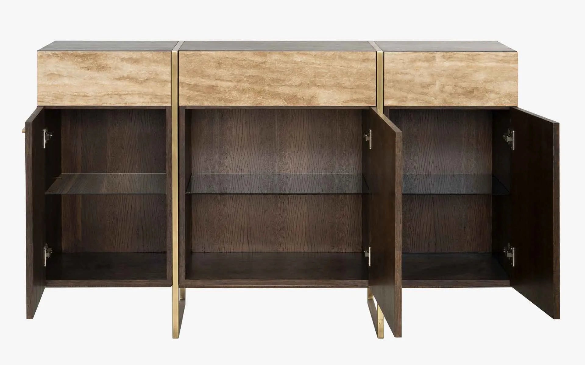 Famed Console No:3 Beige Travertine