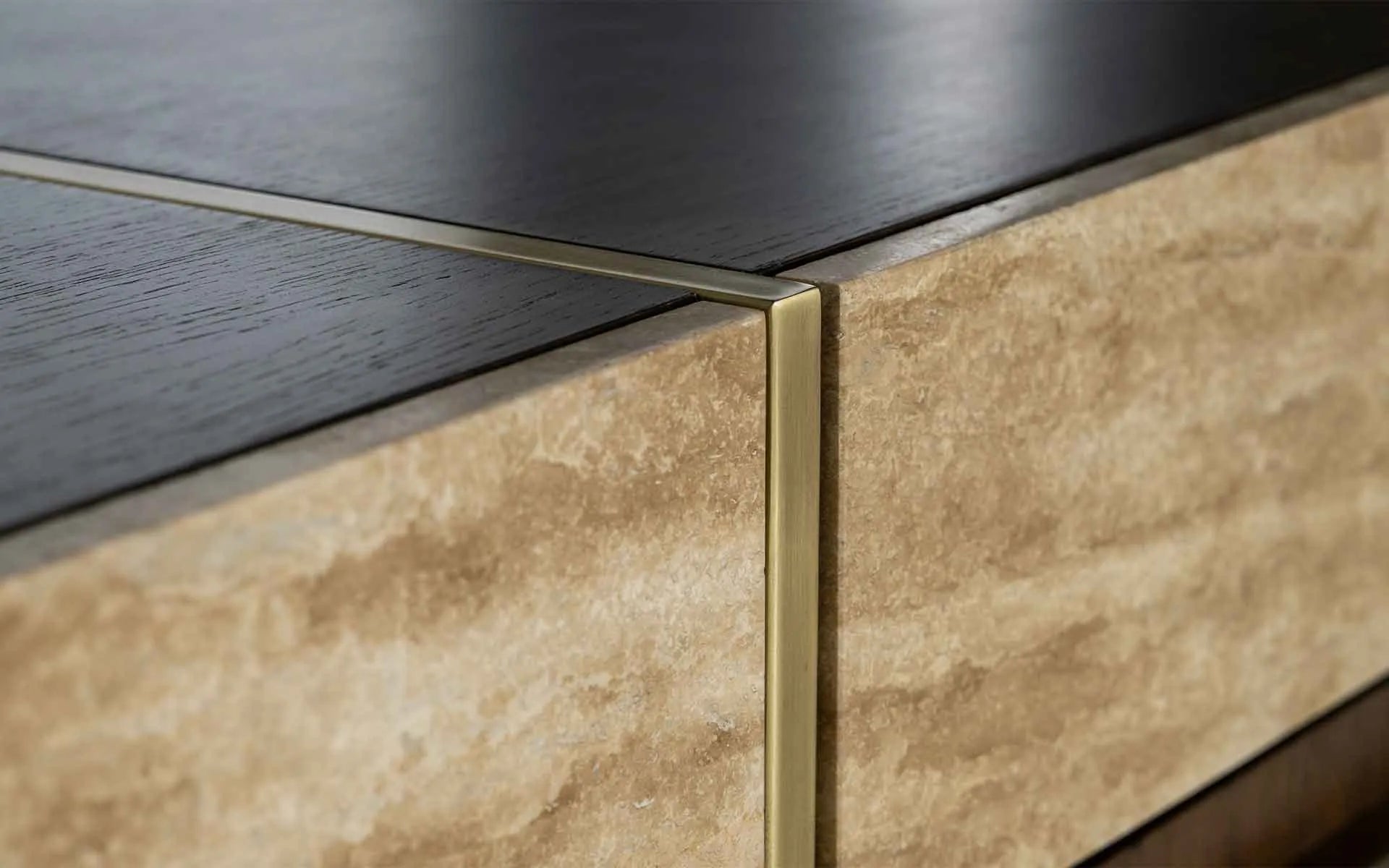 Famed Console No:3 Beige Travertine