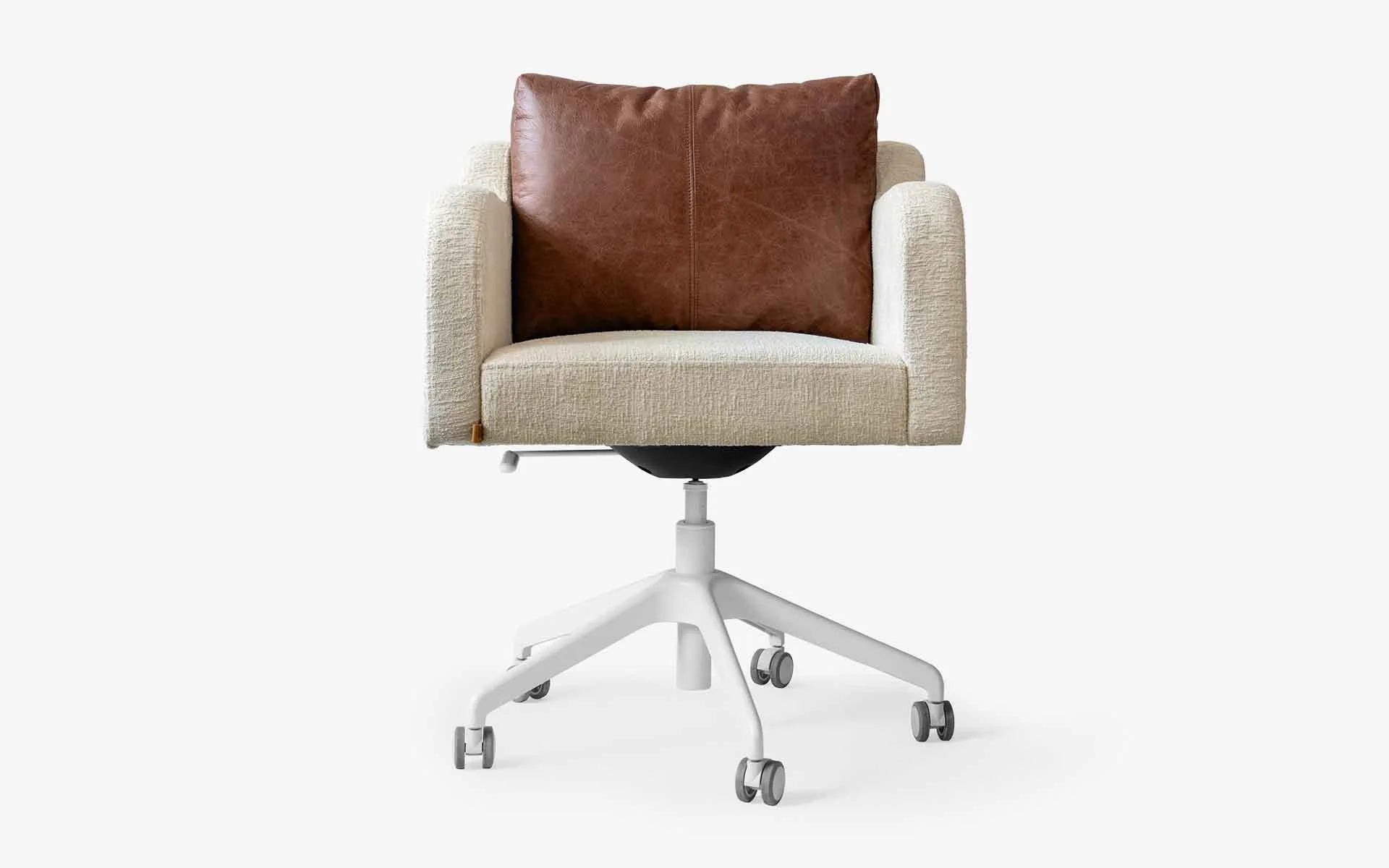 Papillonne Work Chair Beige Wheels