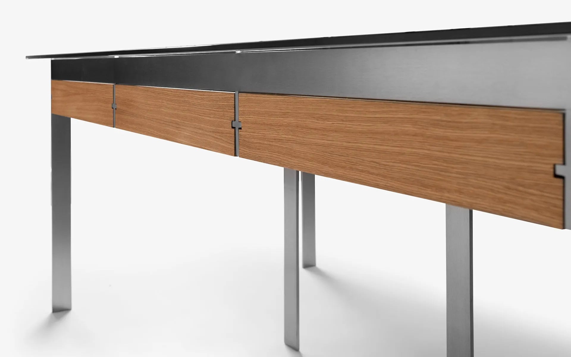 Buredo Glass-Top Drawer Showcase Table