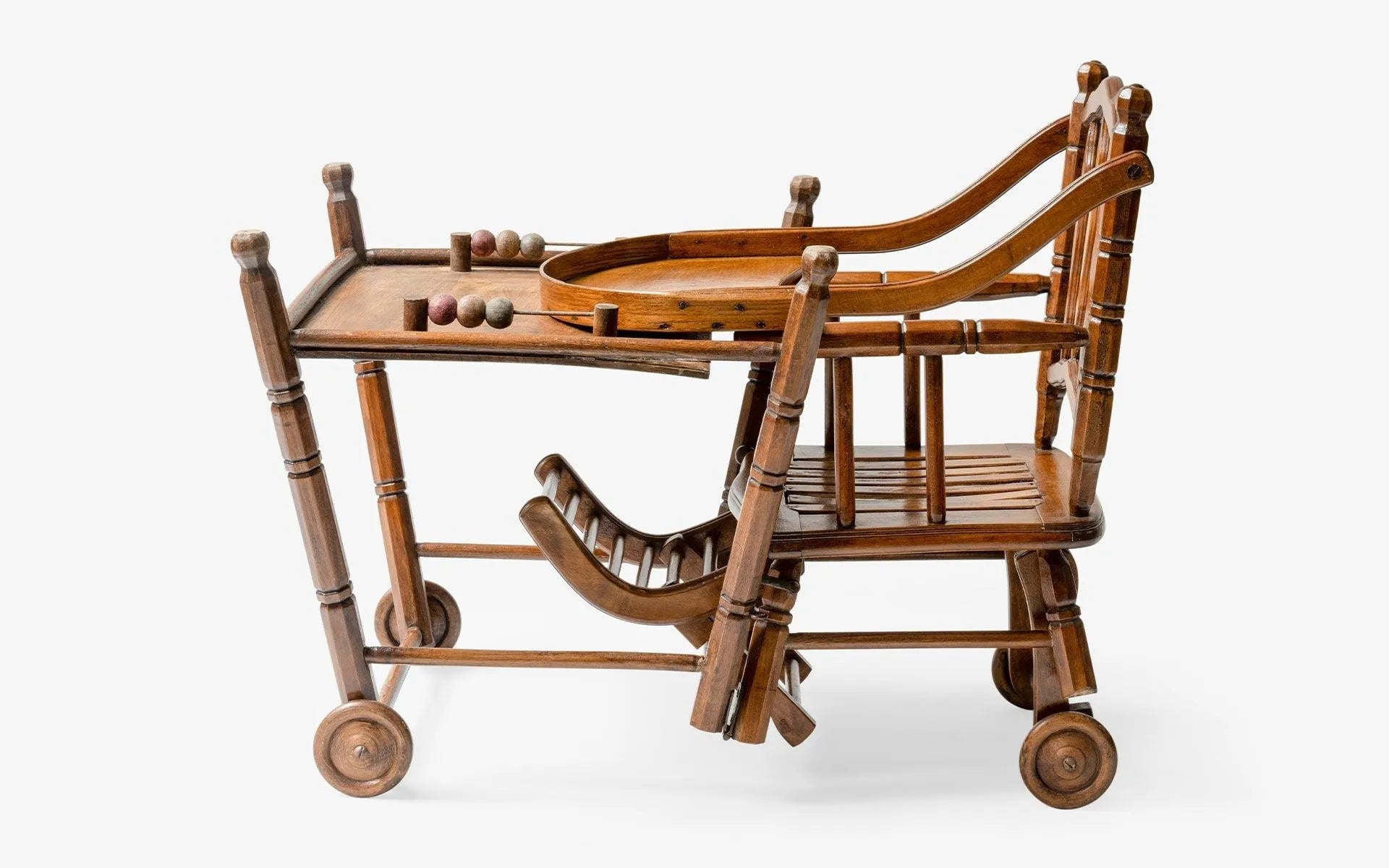 Antique Baby's High Convertible Chair - laguglobal