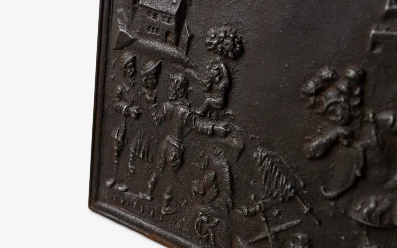 Antique Cast Iron Fireplace Relief - laguglobal