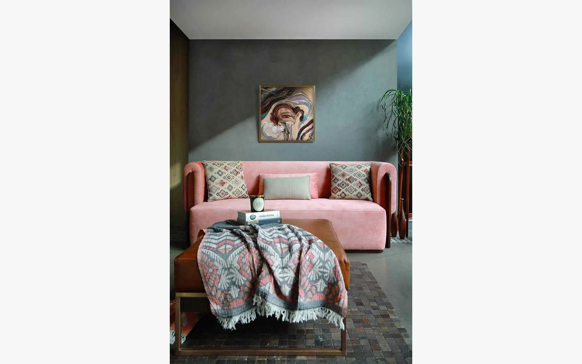 Baika Three Seater Sofa Pink