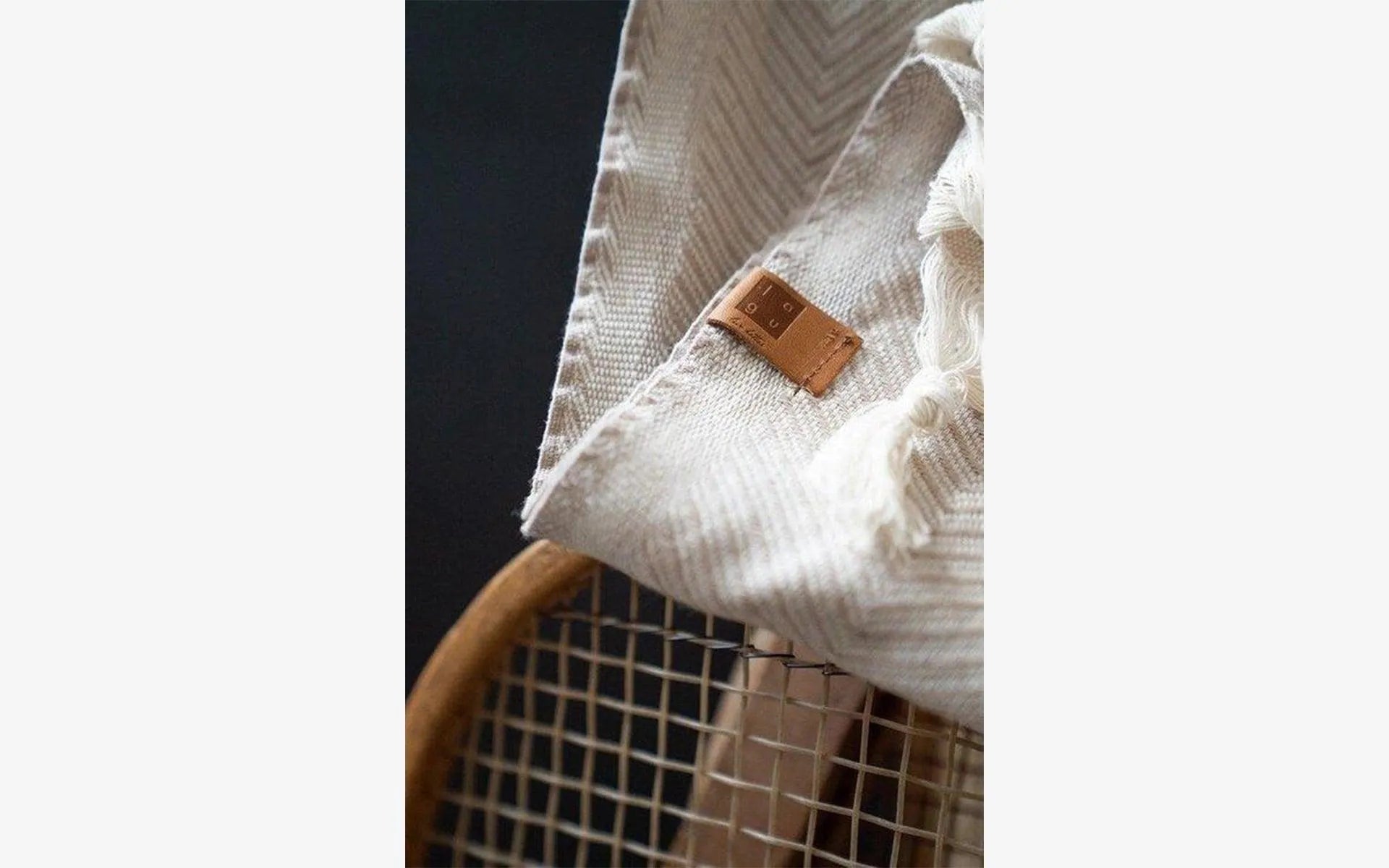 Beige Zigzag Pattern Cotton Sofa Throw - lagu - Throw