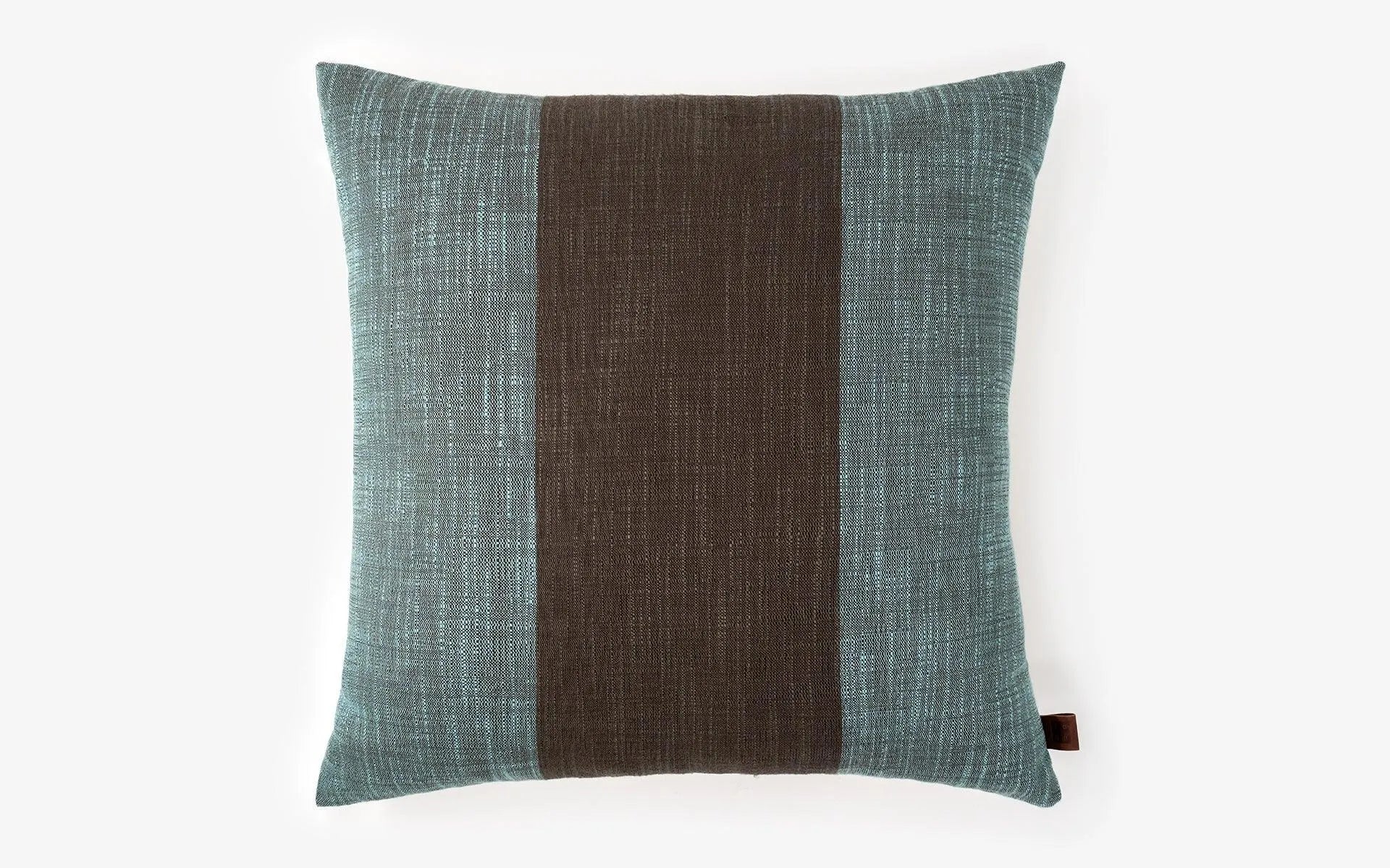 Blue Striped Silk Linen Throw Pillow - laguglobal
