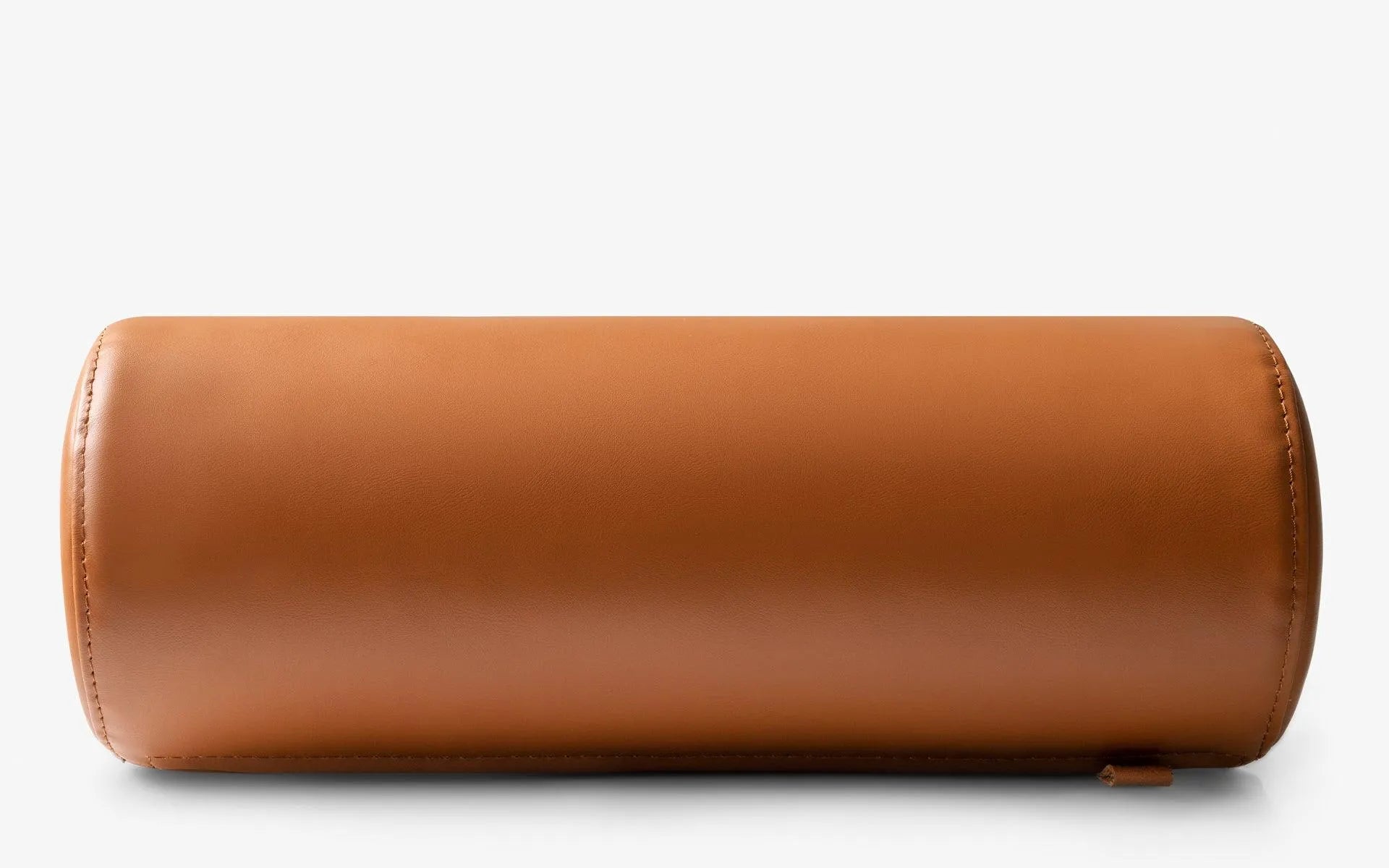 Brown Leather Cylinder Cushion Small - laguglobal