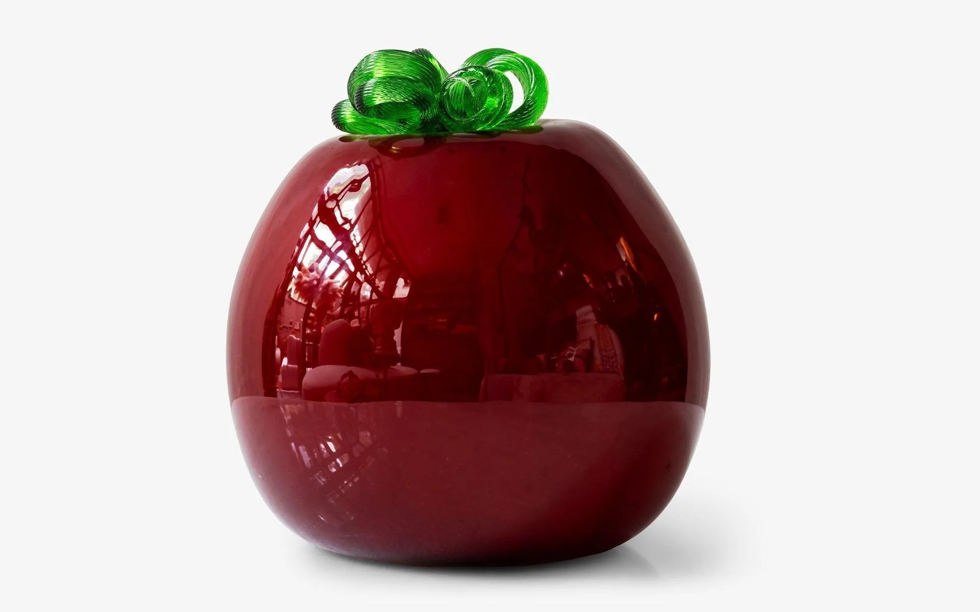 Decorative Burgundy Glass Pumpkin - lagu - Decorative Object