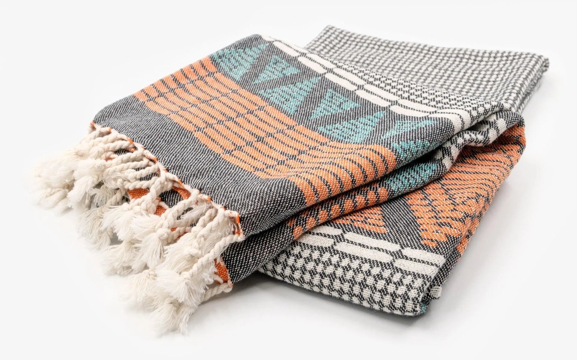 Geometric Patterned Cotton Sofa Throw - laguglobal