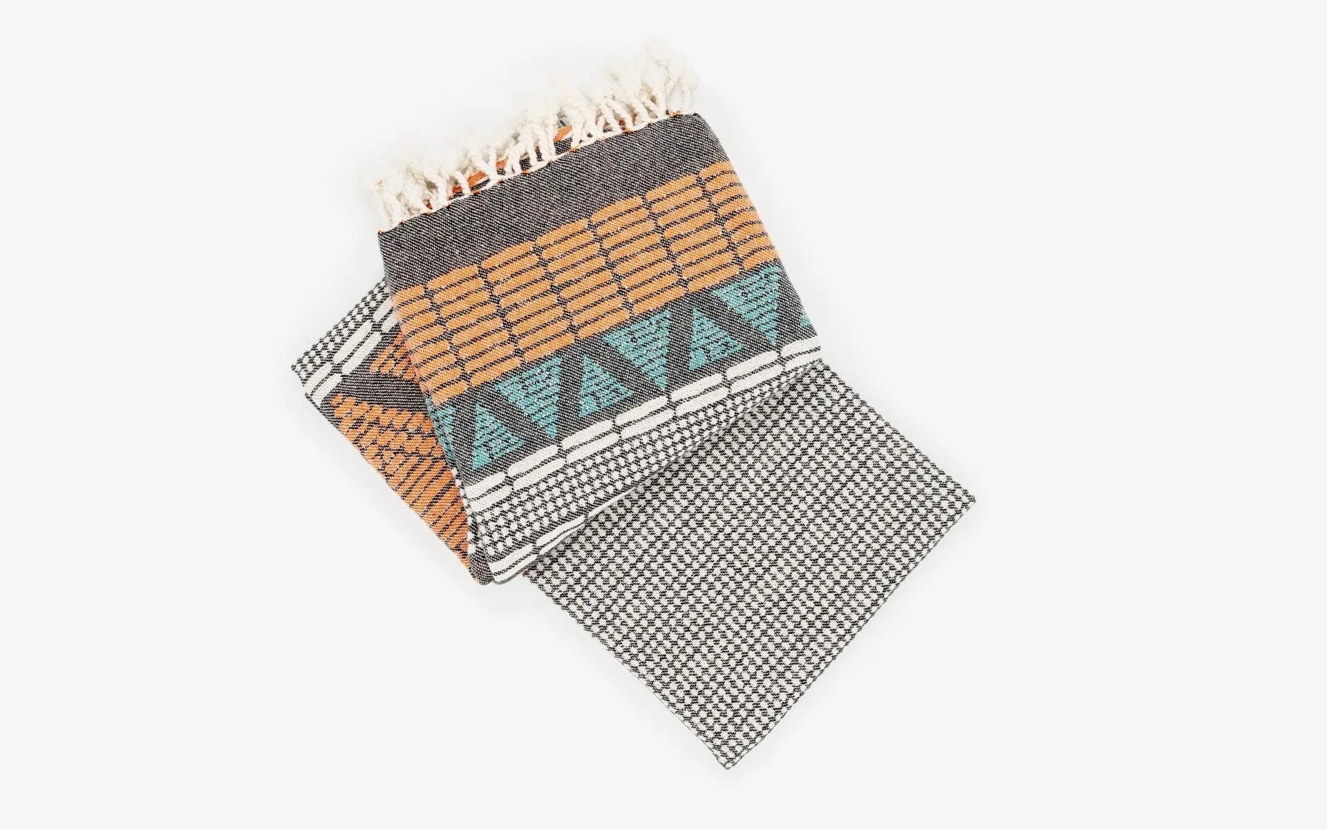 Geometric Patterned Cotton Sofa Throw - laguglobal
