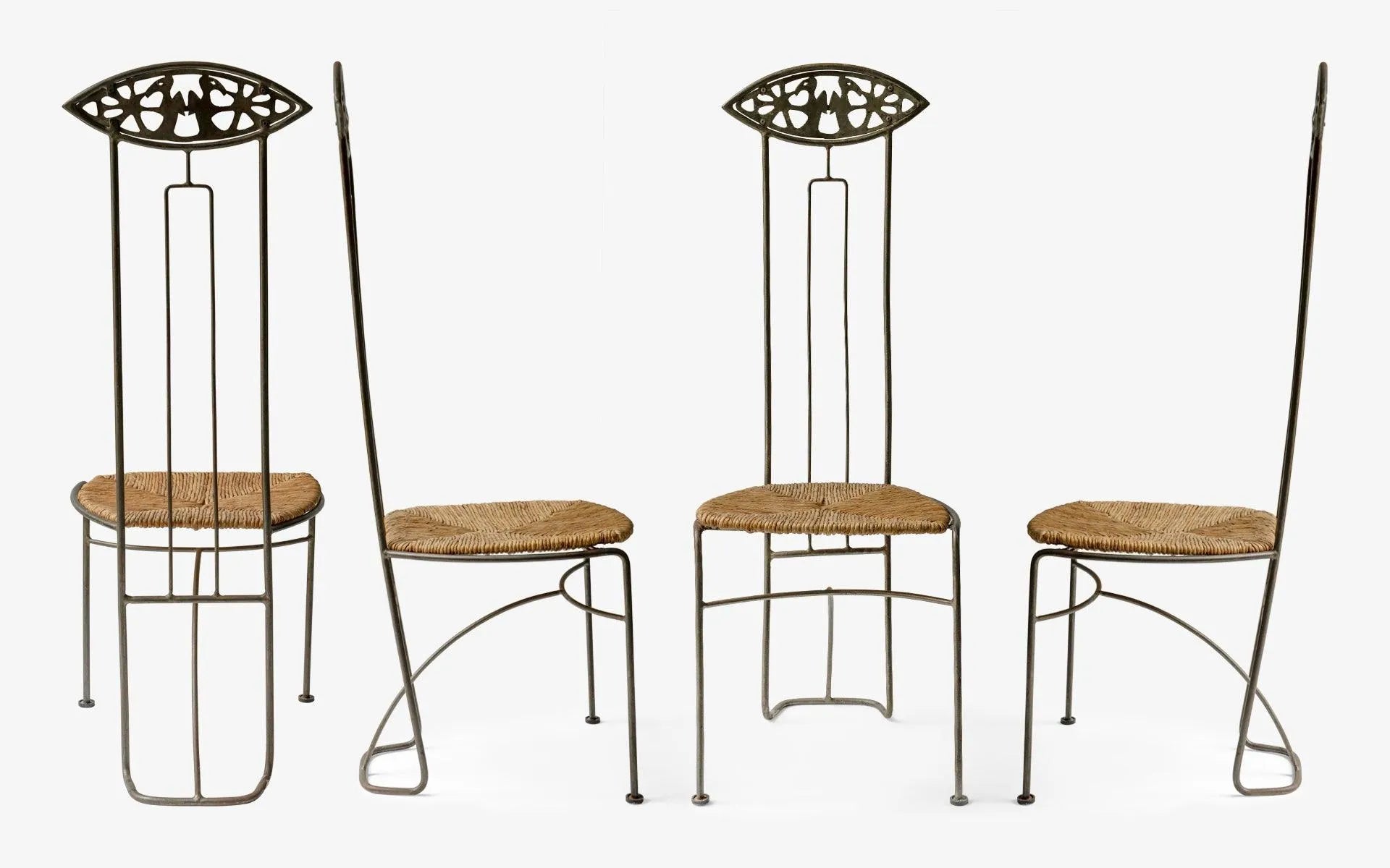 High Back Metal Mesh Chair 4-Piece Set - laguglobal