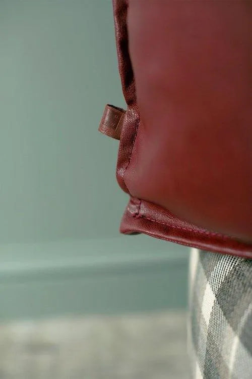 Natur Pouf Leather Red