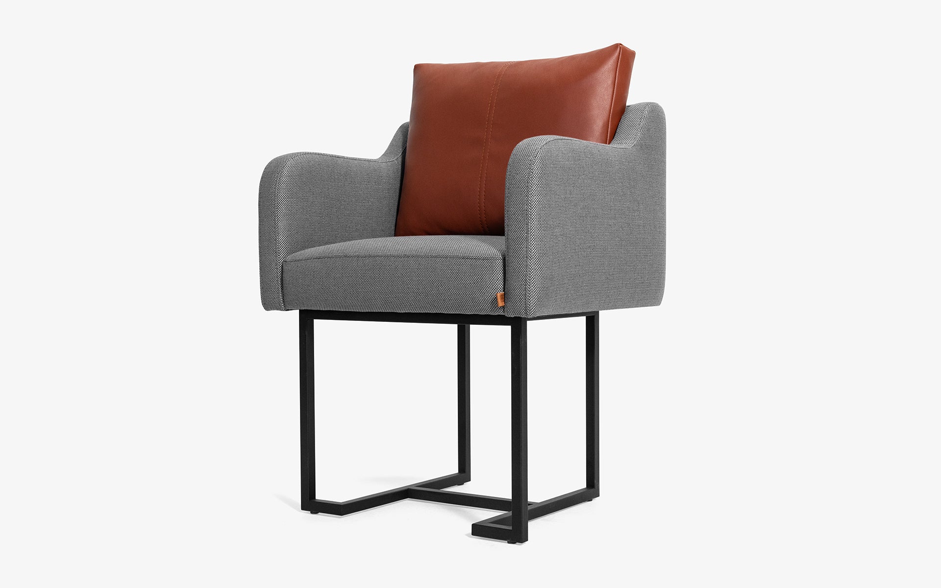 Papillonne Chair Black Metal Long Cushion