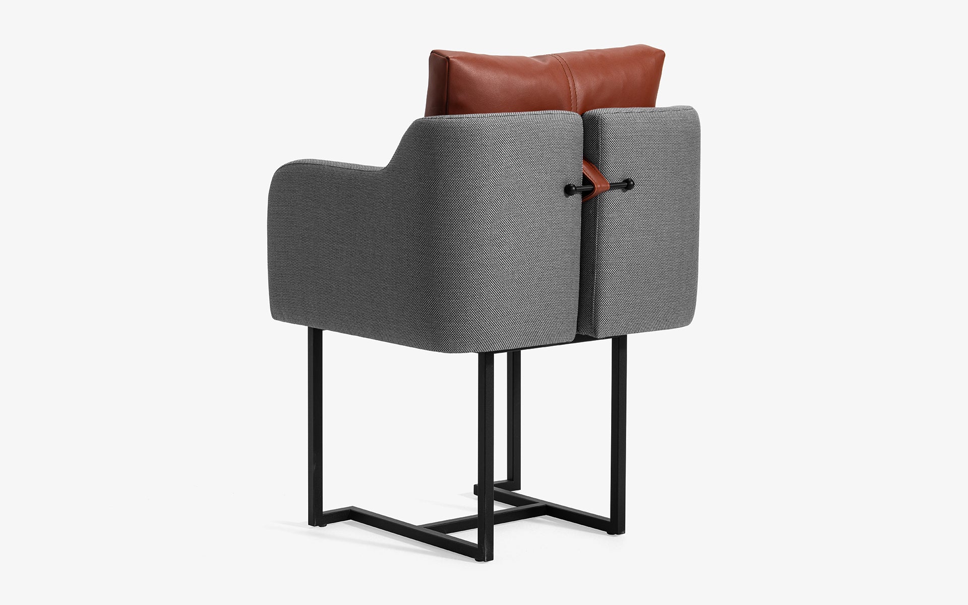 Papillonne Chair Black Metal Long Cushion