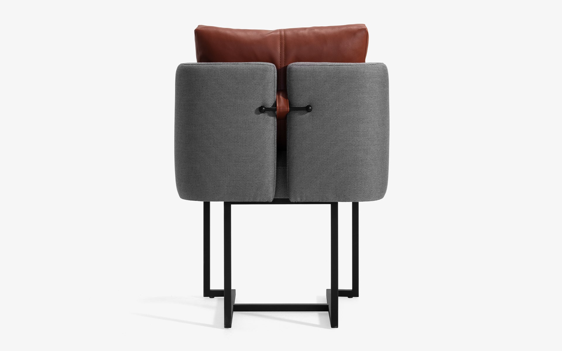 Papillonne Chair Black Metal Long Cushion