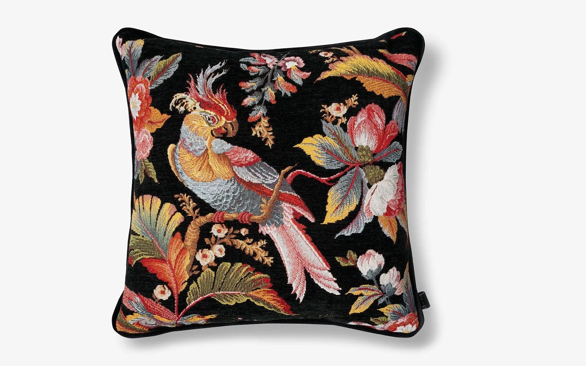 Parrot Patterned Black Small Throw Pillow - lagu - Cushion