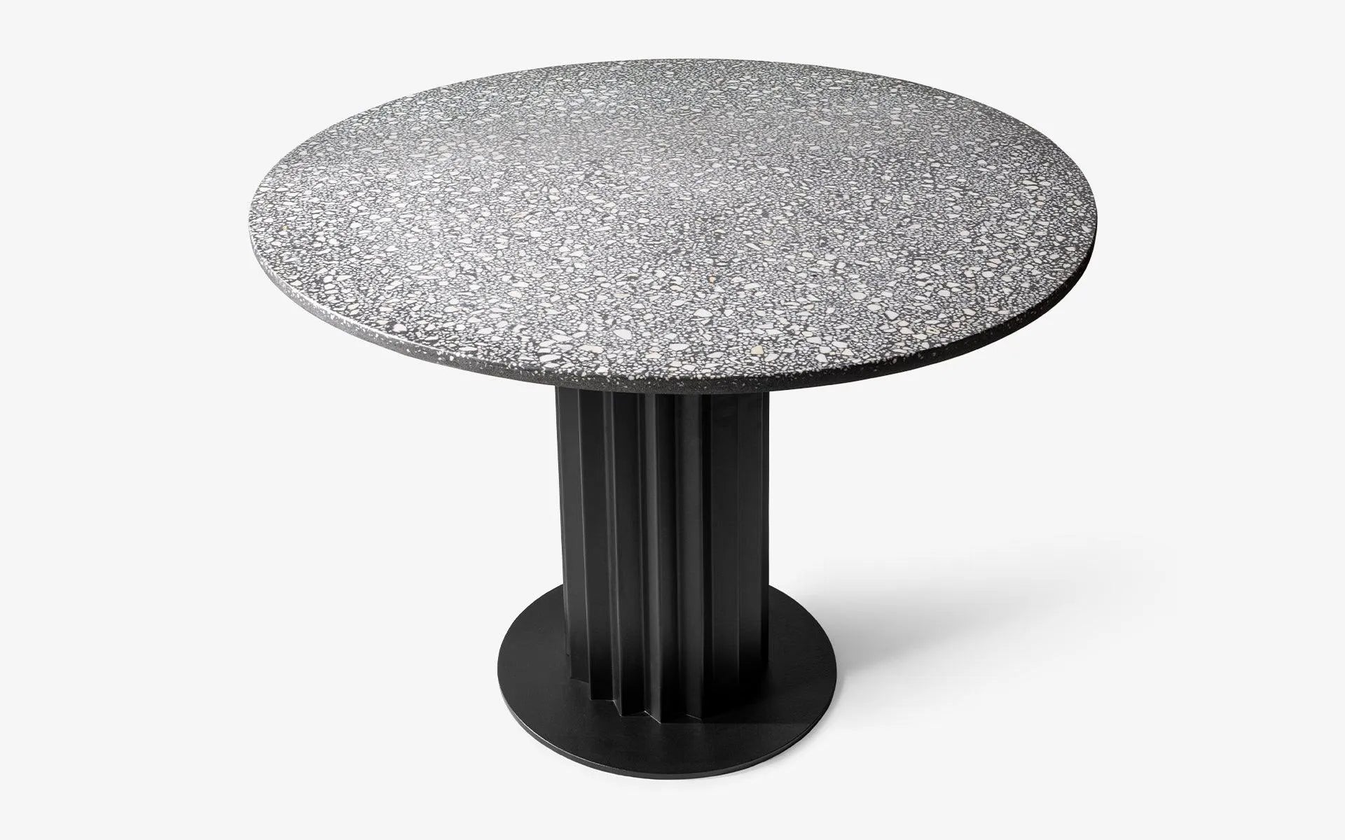 Recalled Round Table Black Metal Terrazzo - laguglobal