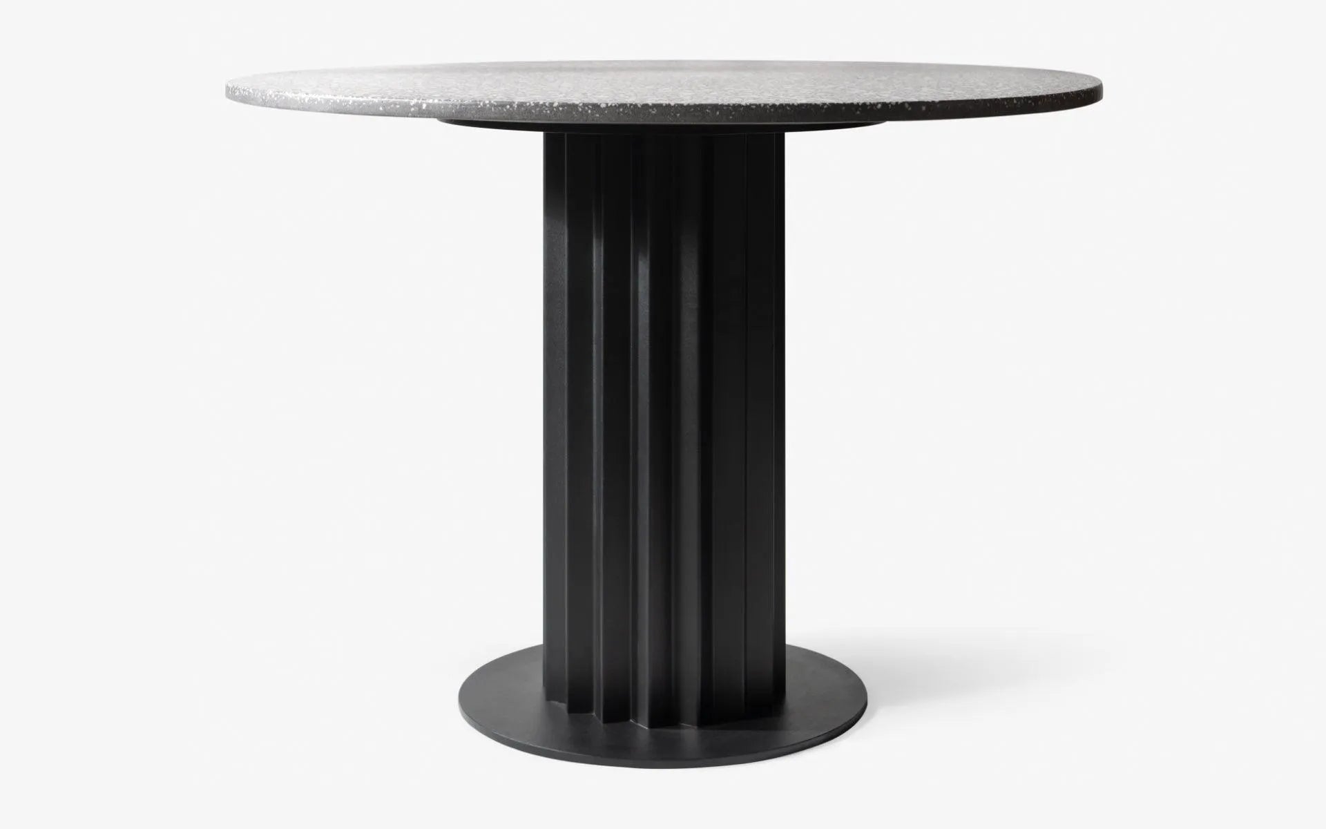 Recalled Round Table Black Metal Terrazzo - laguglobal