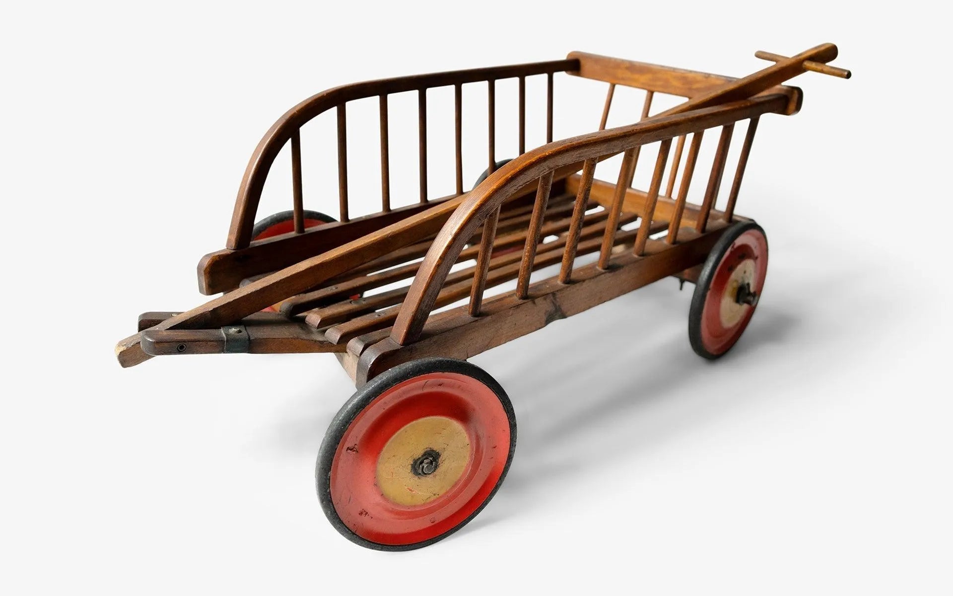 Vintage Wooden Wheeled Toy Cart Wagon - laguglobal