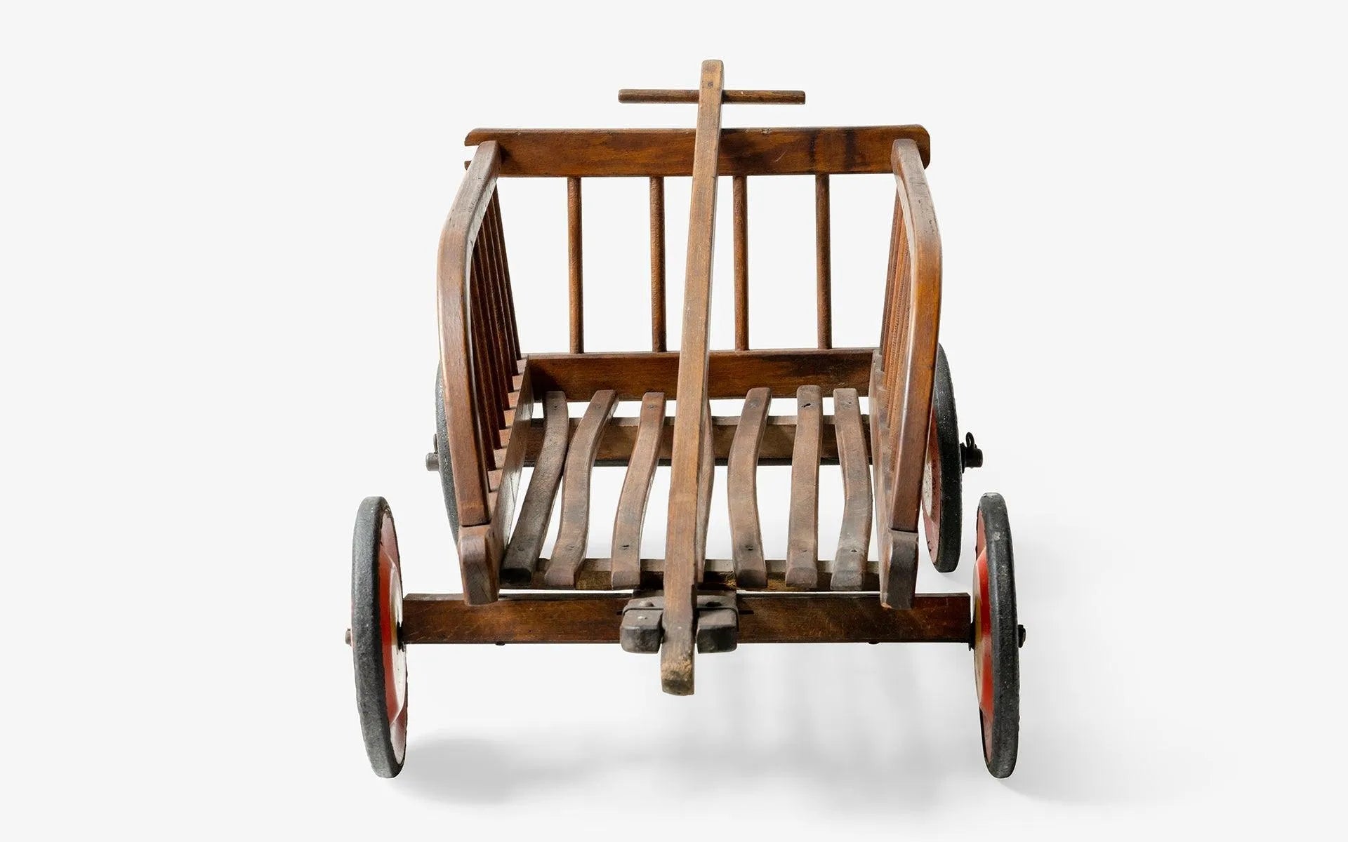 Vintage Wooden Wheeled Toy Cart Wagon - laguglobal