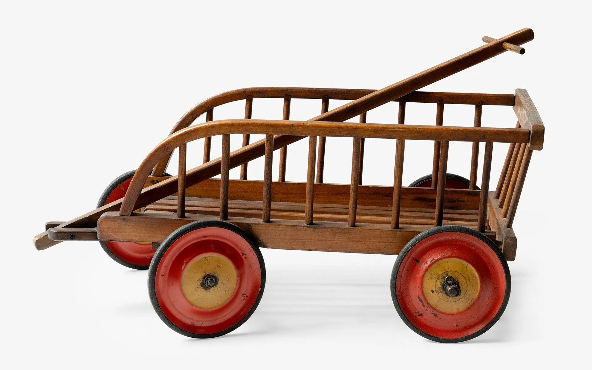 Vintage Wooden Wheeled Toy Cart Wagon - laguglobal