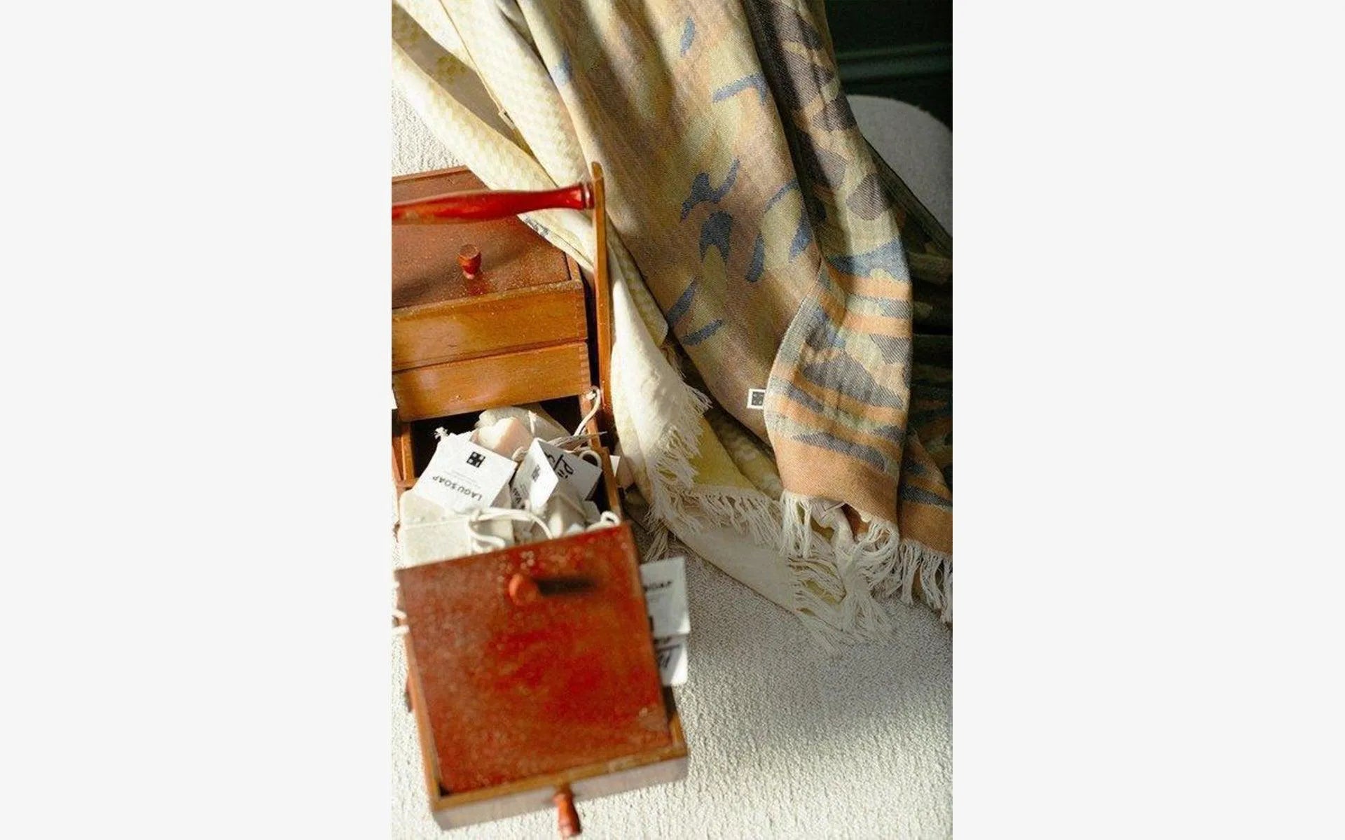 Yellow Brown Patterned Cotton Sofa Throw - lagu - Throw