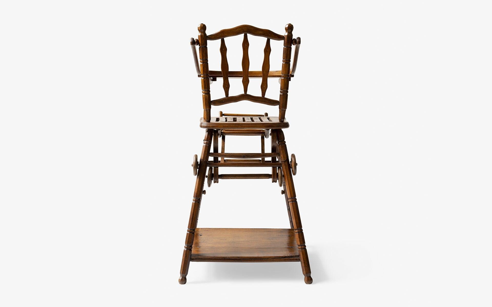 Antique Baby's High Convertible Chair - laguglobal