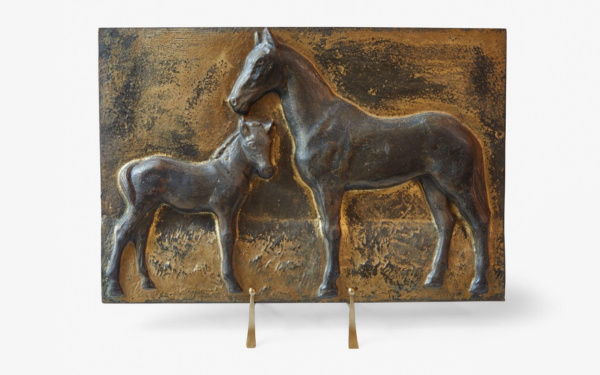 Bronze Cast Horse Relief - laguglobal