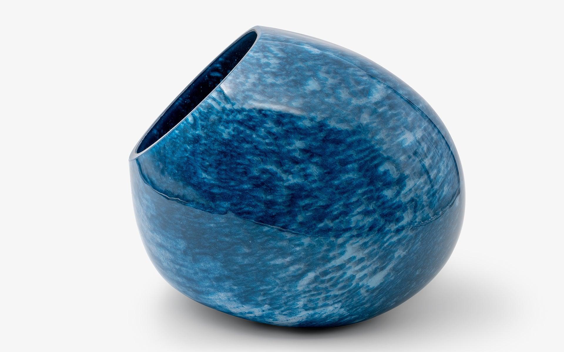 Kobalt Mavisi Üfleme Cam Vazo No:2 - lagu.shop - Vazo
