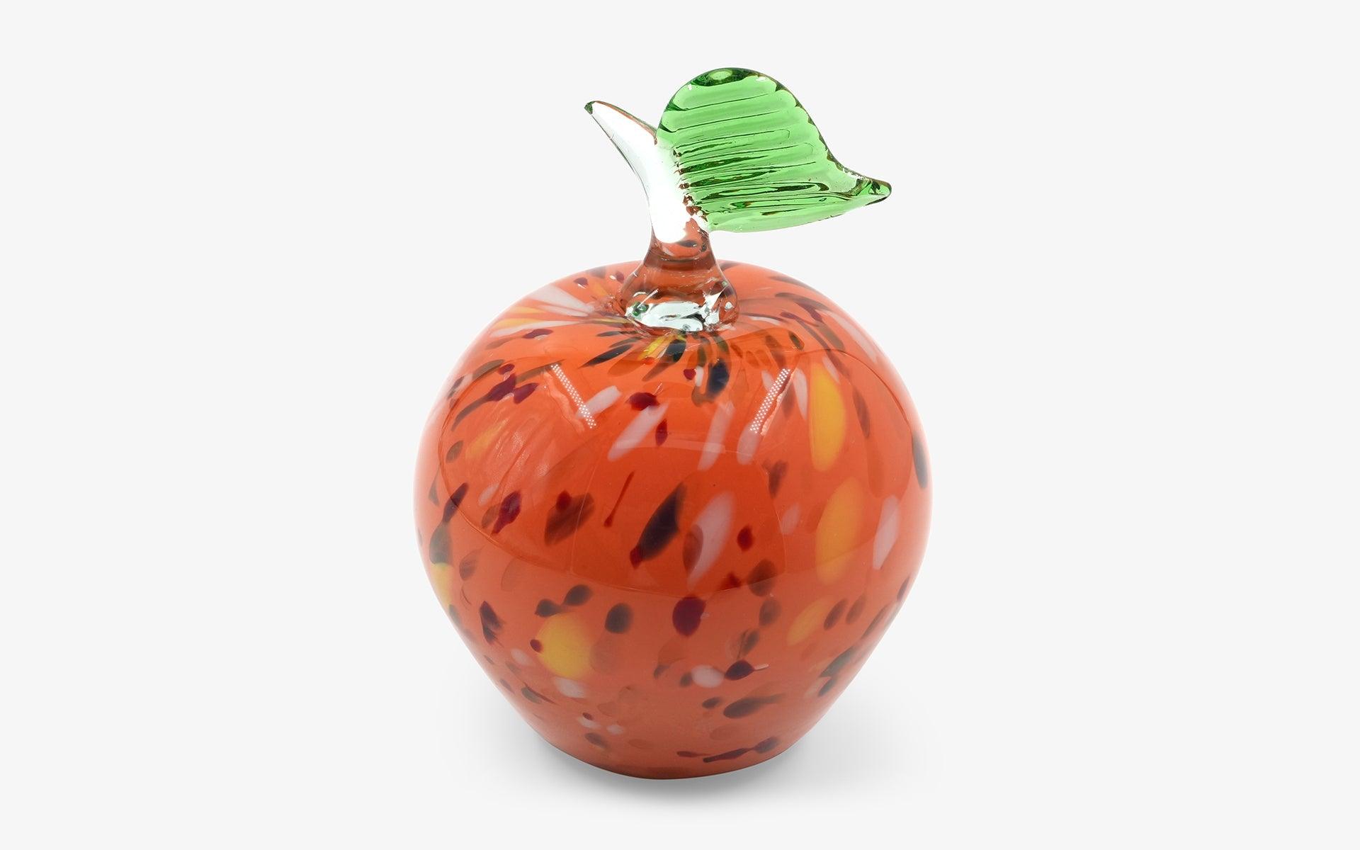 Coral Spotted Glass Apple - lagu - Decorative Object