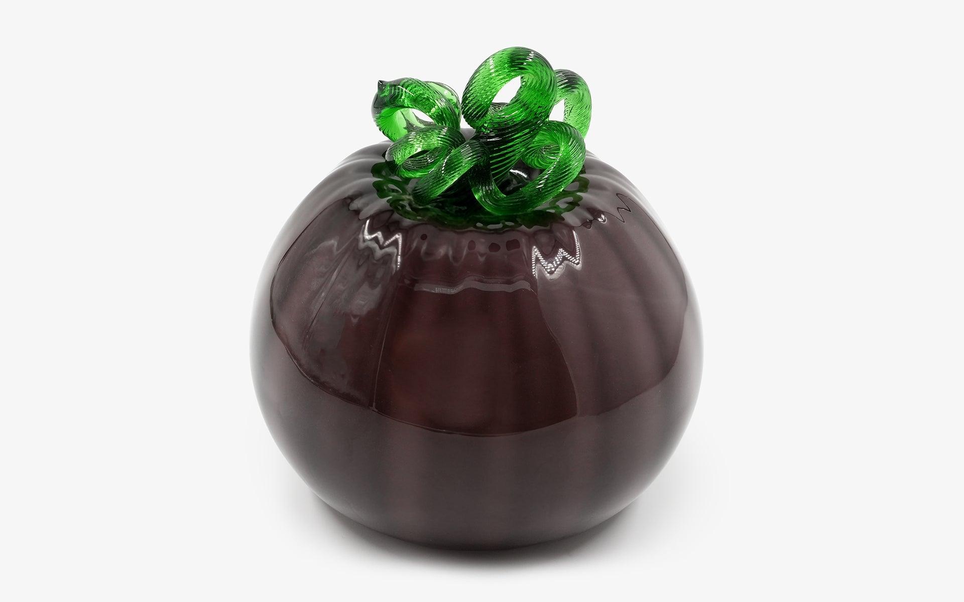 Dark Purple Glass Pumpkin - lagu - Decorative Object