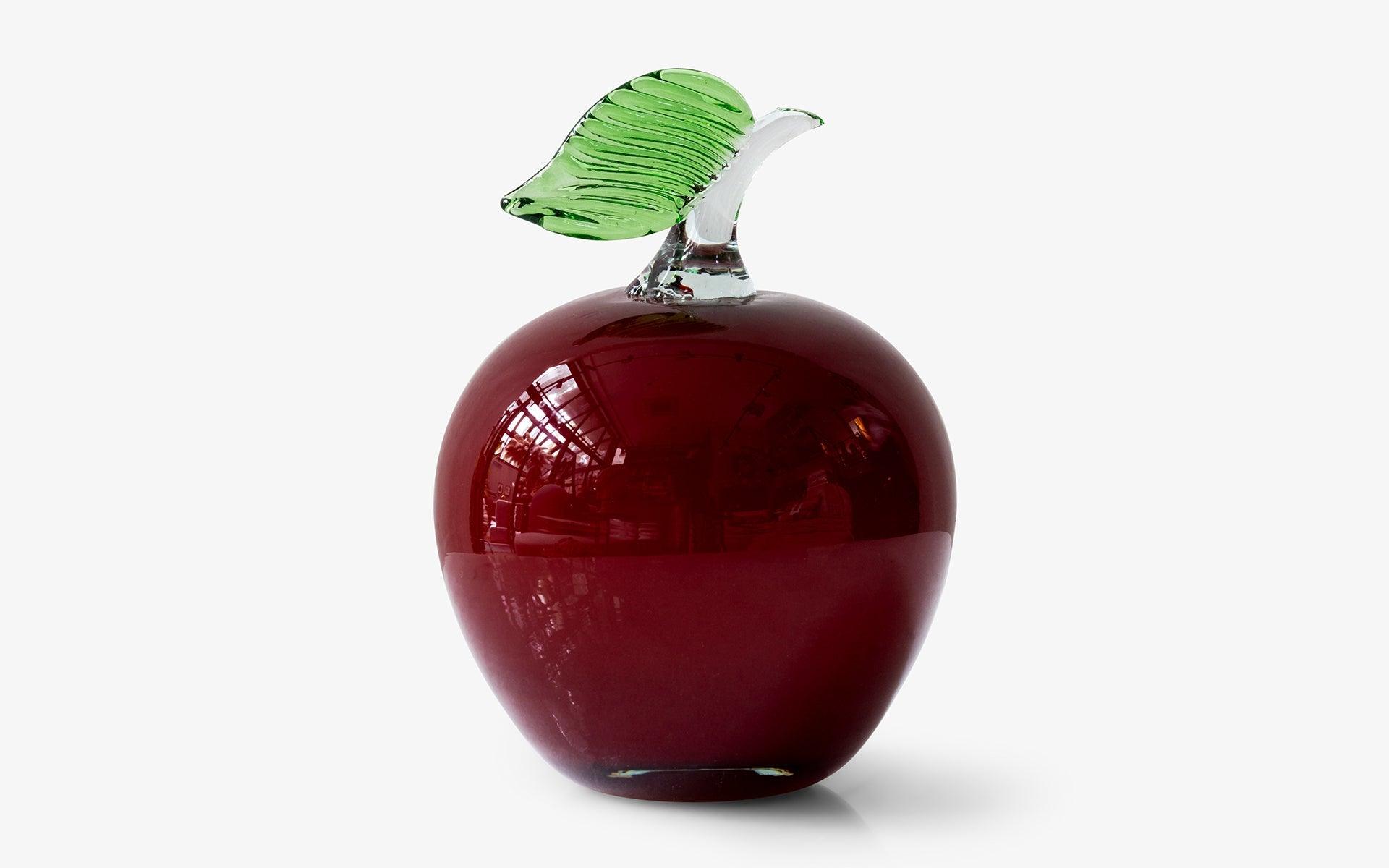 Decorative Burgundy Glass Apple - lagu - Decorative Object