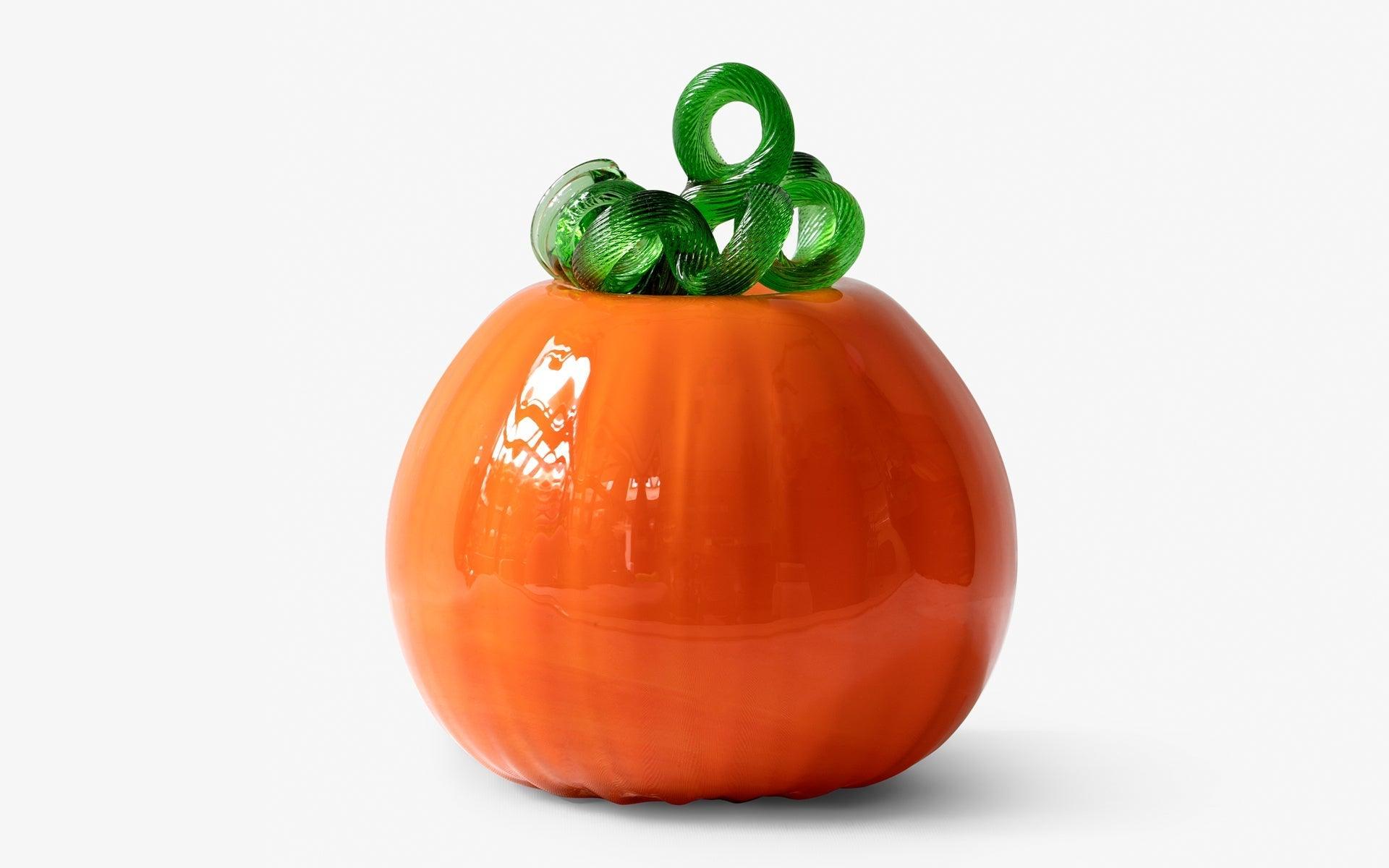 Decorative Orange Glass Pumpkin - laguglobal