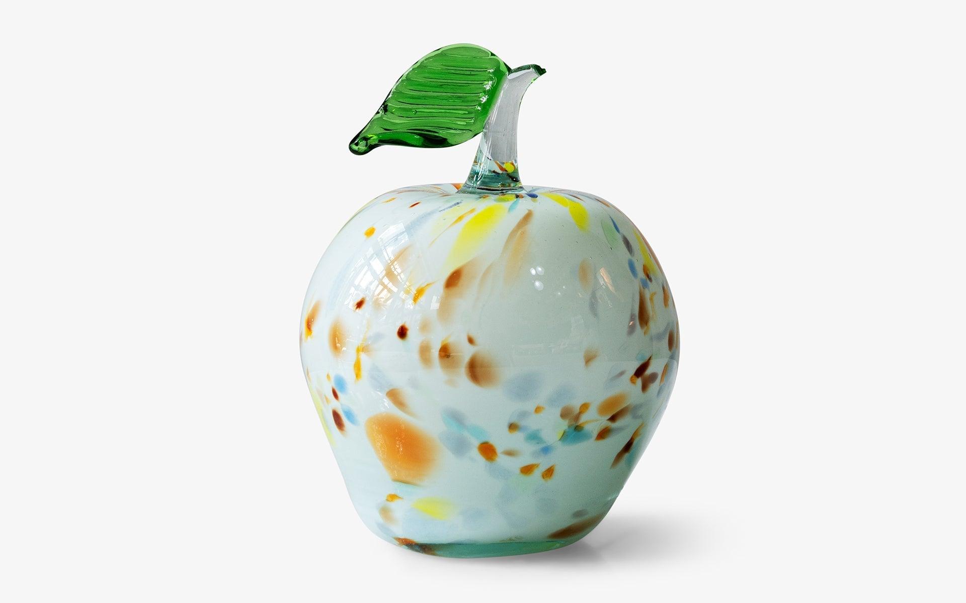 Decorative Spotted White Glass Apple No: 1 - lagu - Decorative Object