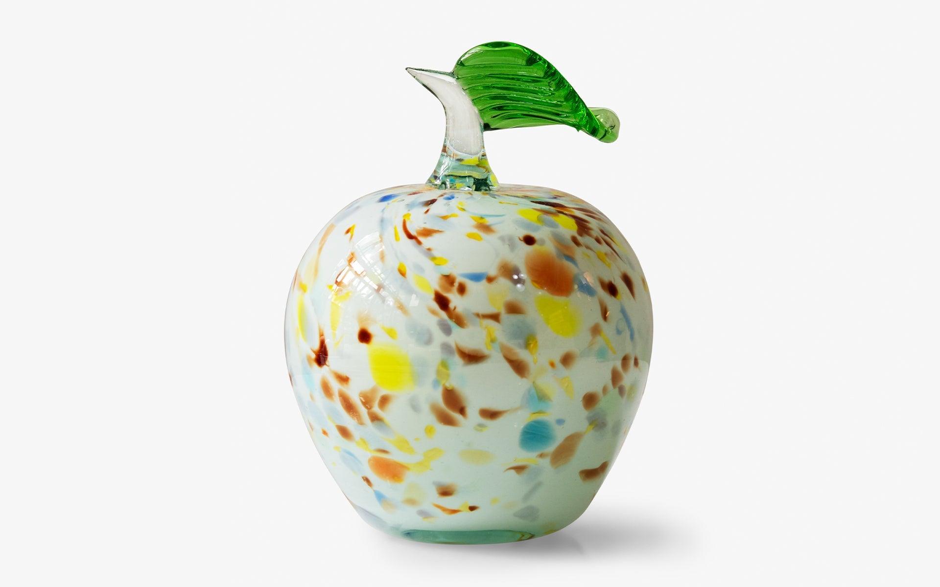 Decorative Spotted White Glass Apple No: 2 - lagu - Decorative Object