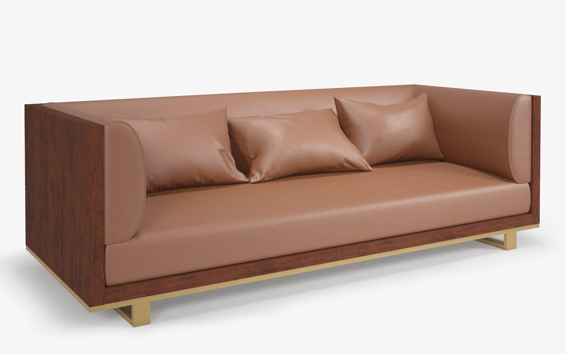 Hidden Three Seater Sofa Leather - laguglobal