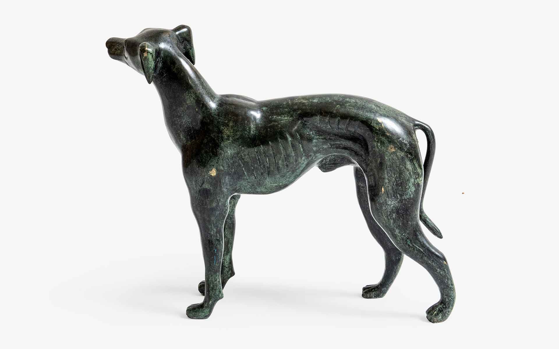 Bronze Dog Sculpture