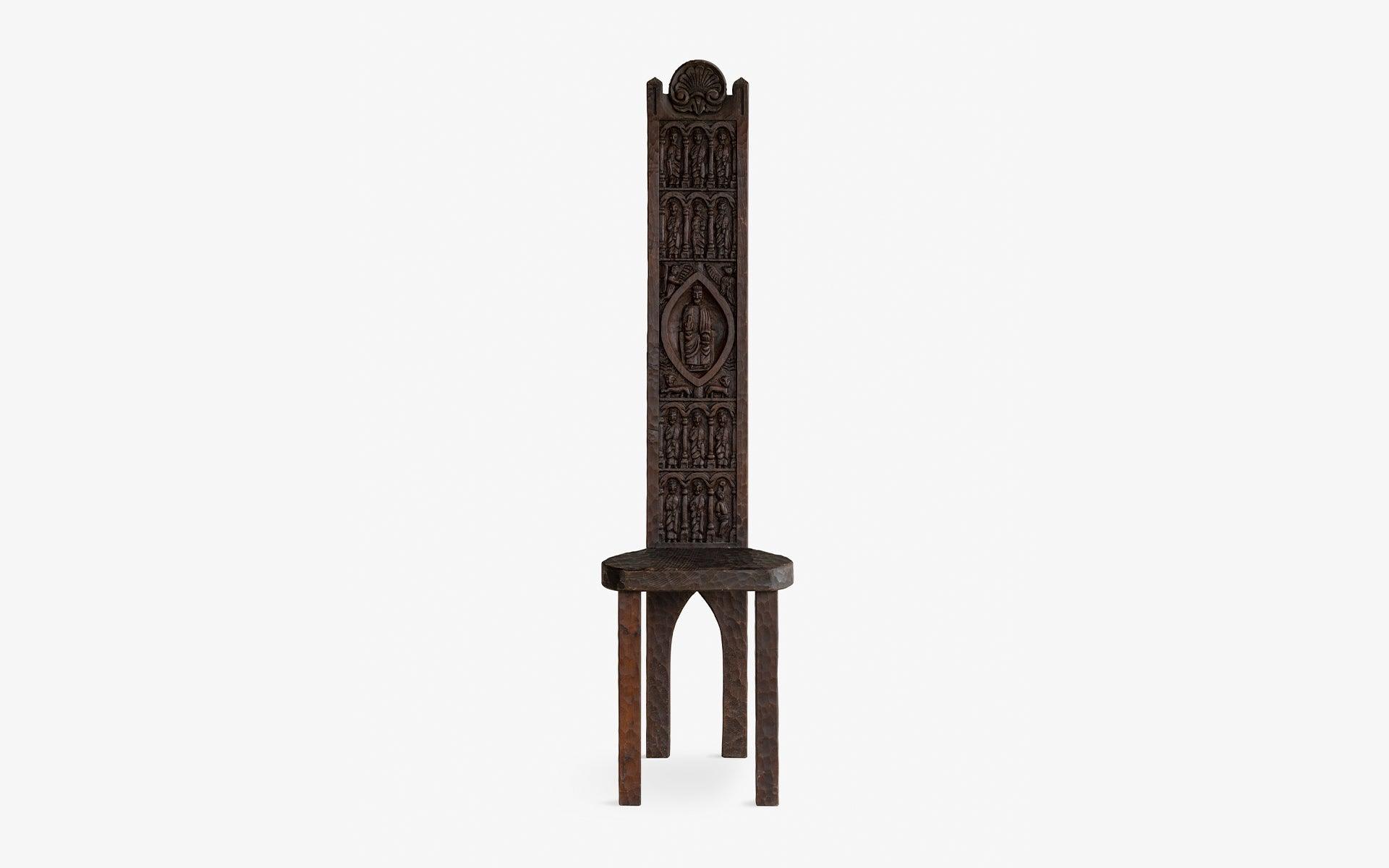 Monk Hand Carved High Back Chair 90's - laguglobal