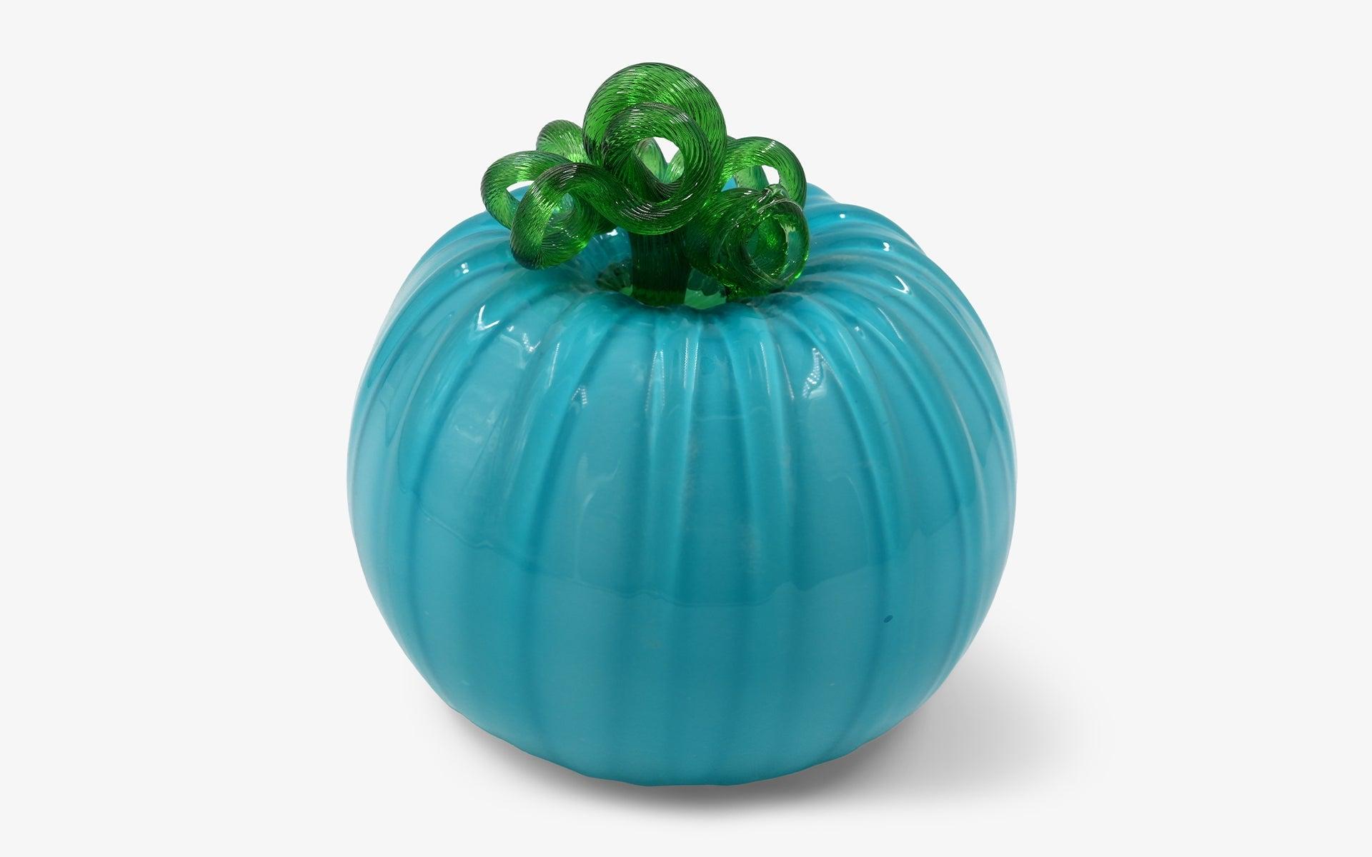 Turquoise Glass Pumpkin - lagu - Decorative Object