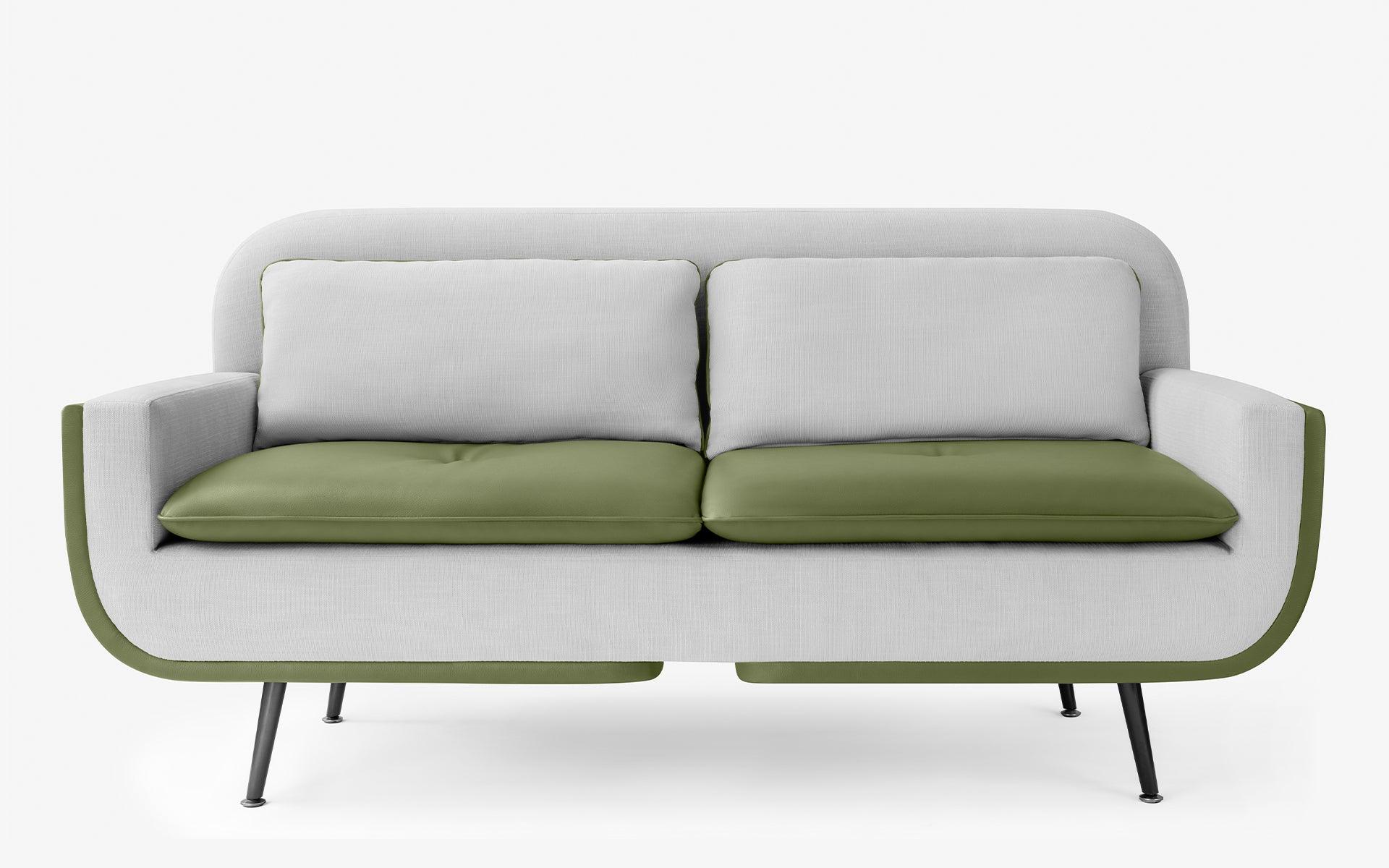 Up Two Seater Green Sofa (Display) - laguglobal